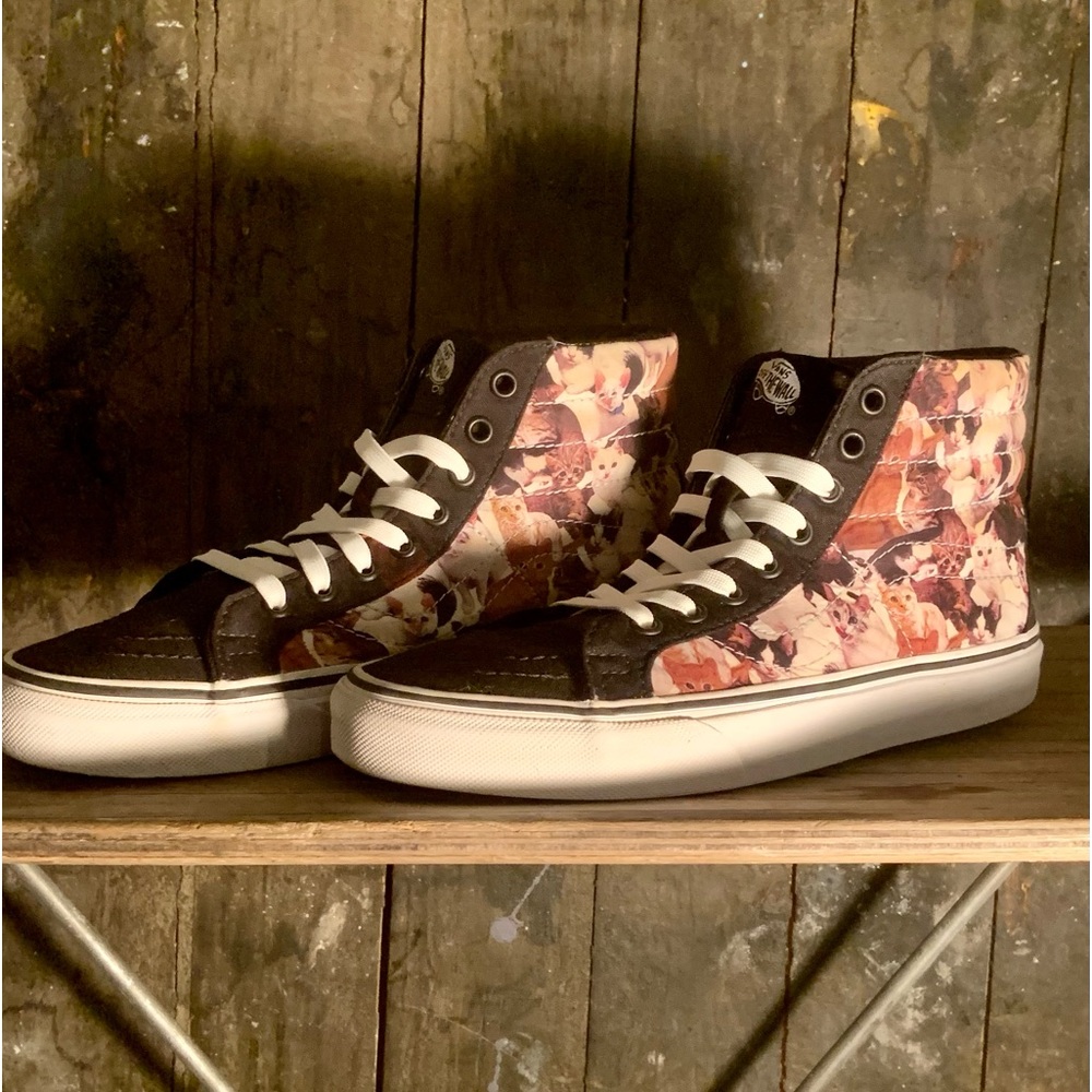 Vans X ASPCA Cat Print Limited Edition SK8-HI W 8 M 6.5 UNISEX